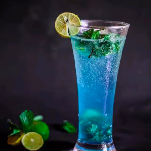 Colorful mocktails and plated desserts
